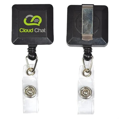 Square Badge Reel w/ Belt Clip