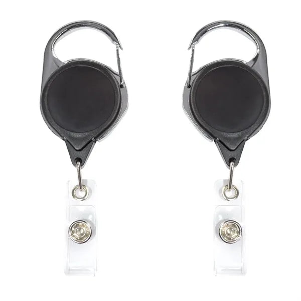 Circular Badge Reel w/ Carabiner & 2-Side Logo (No Twist)