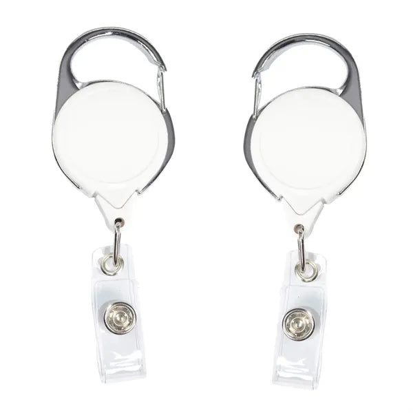 Circular Badge Reel w/ Carabiner & 2-Side Logo (No Twist)