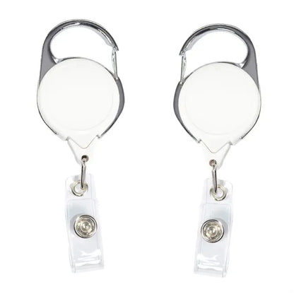 Circular Badge Reel w/ Carabiner & 2-Side Logo (No Twist)