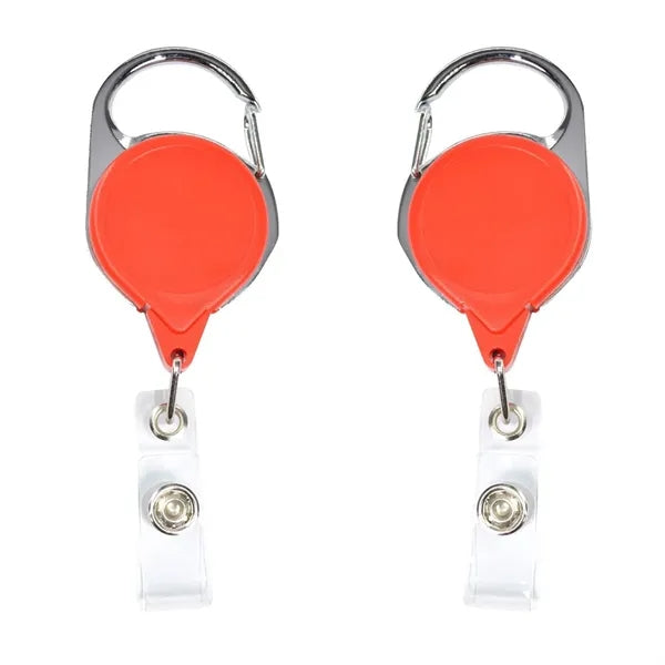 Circular Badge Reel w/ Carabiner & 2-Side Logo (No Twist)