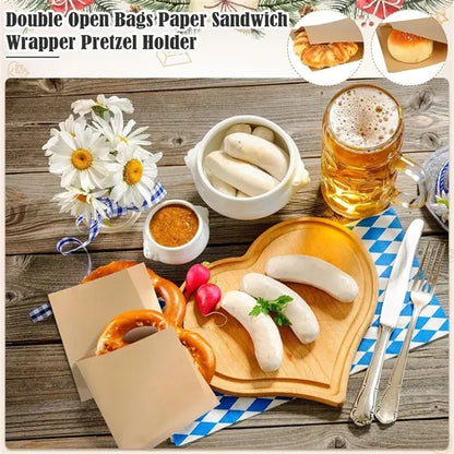 Deli Paper Greaseproof Double Open Sandwich Wrapper Holder