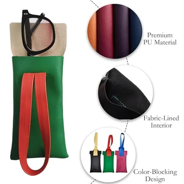 Soft Leather Eyewear Pouch Unisex Sunglasses Organizer