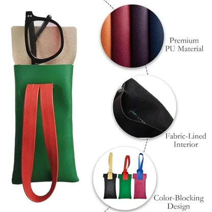 Soft Leather Eyewear Pouch Unisex Sunglasses Organizer