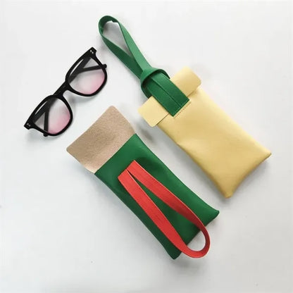 Soft Leather Eyewear Pouch Unisex Sunglasses Organizer