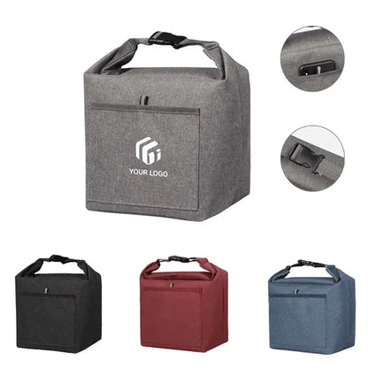 Large Foldable Durable Roll-top Insulated Lunch Tote Bag