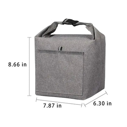 Large Foldable Durable Roll-top Insulated Lunch Tote Bag