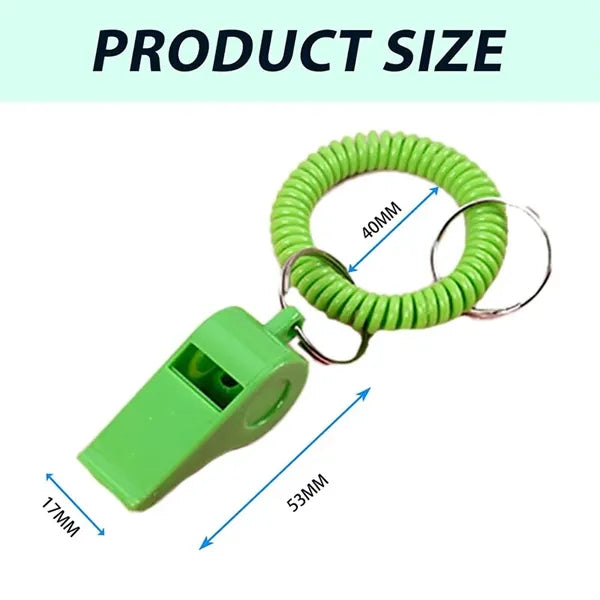 Whistle with Stretch Coil Bracelet and Keychain