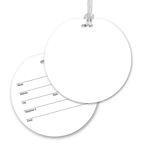 Ultra-Thin Round Luggage Tag with Clear Strap