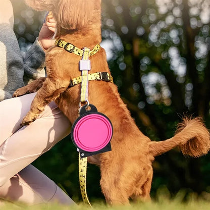 Portable 180 degree flip over collapsible pet dog dual bowls