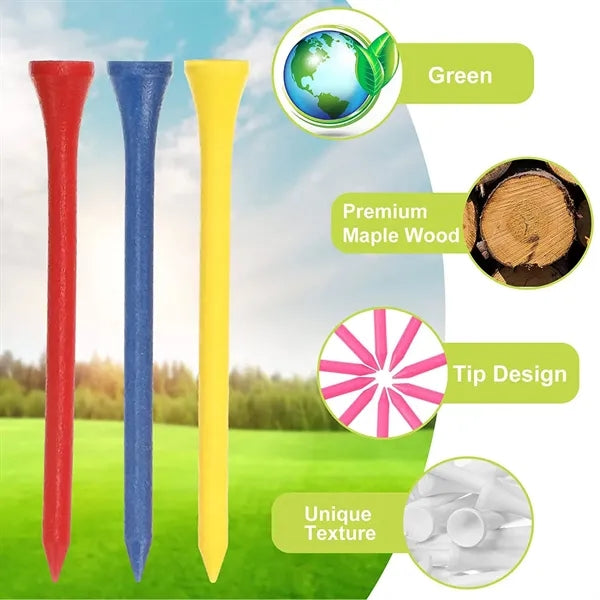 2-3/4 Inch Professional Natural Wood Golf Tees