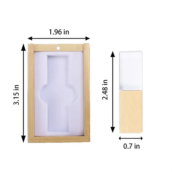 High-Speed Transfer Crystal LED Wooden USB Drive with Box