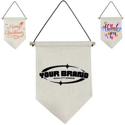 Canvas Wall Hanging with Rod Blank Banner Flags