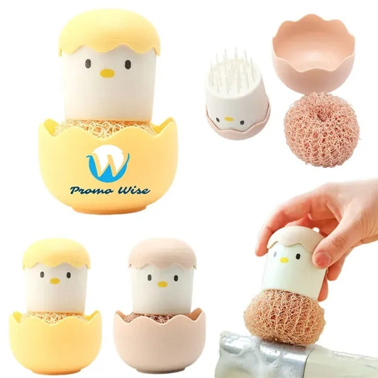 Egg-Shaped Detachable Fiber Bristles Rustproof Kitchen Brush
