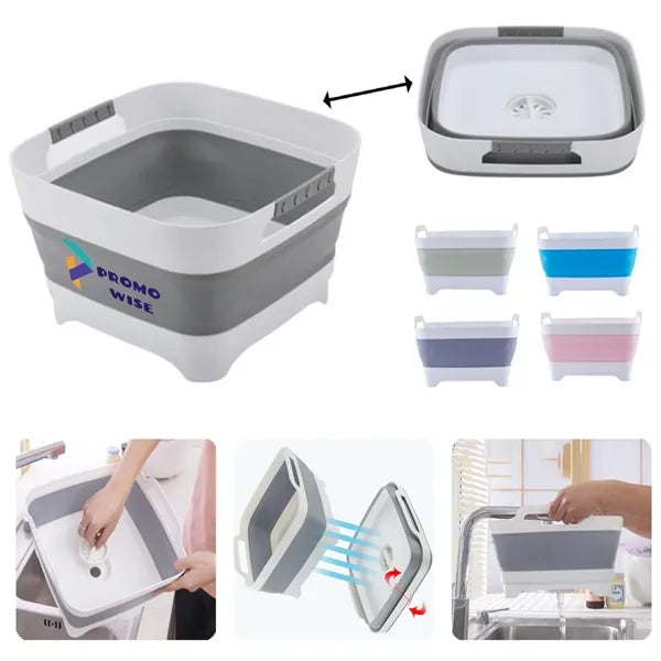 Collapsible Space-Saving Portable Basin with Drain Plug