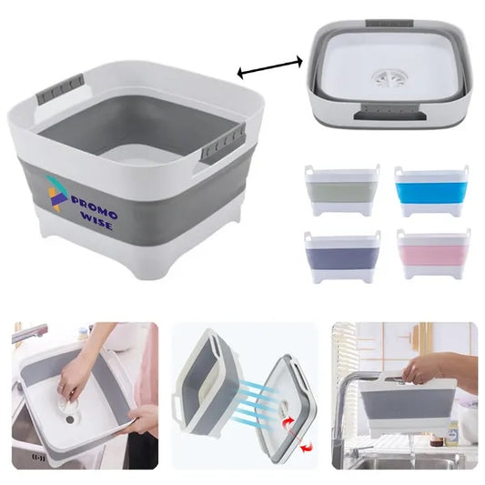 Collapsible Space-Saving Portable Basin with Drain Plug