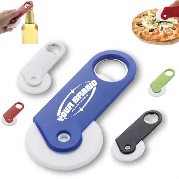 2 in 1 Mini Bottle Opener Portable And Pizza Slicer Tool