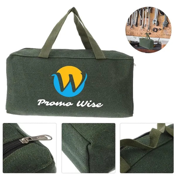 Multi-Pocket Adjustable Shoulder Strap Canvas Tool Bag