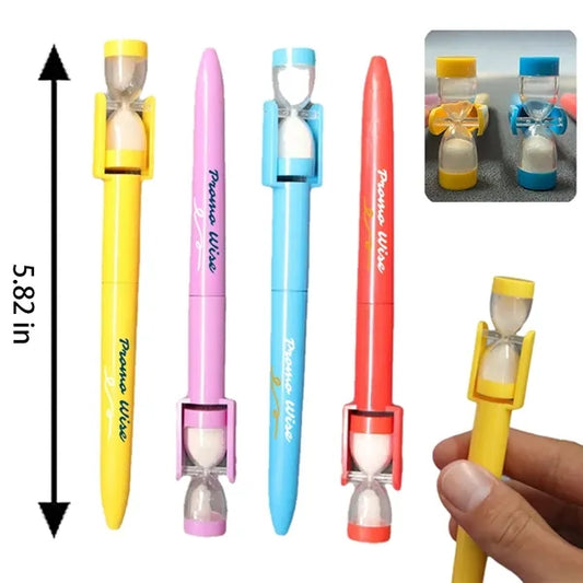 Fine Tip Ergonomic Grip Sand Timer Fun Novelty Ballpoint Pen