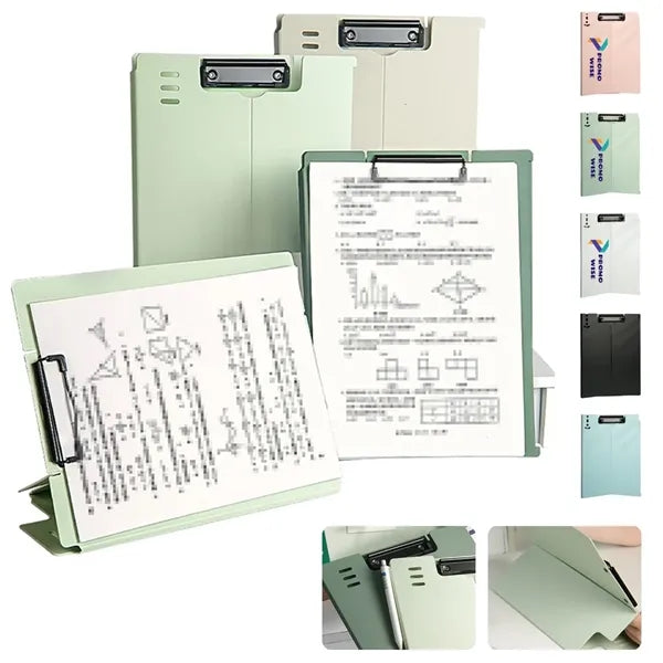 Durable Non-Slip Base Hard Cover Stand Function A4 Clipboard