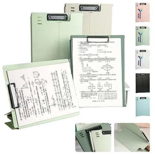 Durable Non-Slip Base Hard Cover Stand Function A4 Clipboard