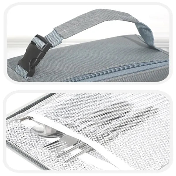 Durable PEVA Lined Multi-Pocket Compact Insulated Lunch Bag