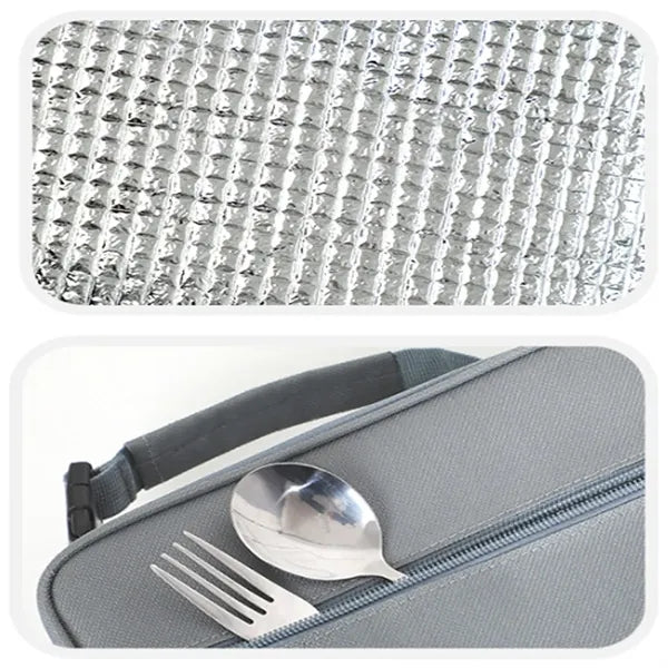 Durable PEVA Lined Multi-Pocket Compact Insulated Lunch Bag