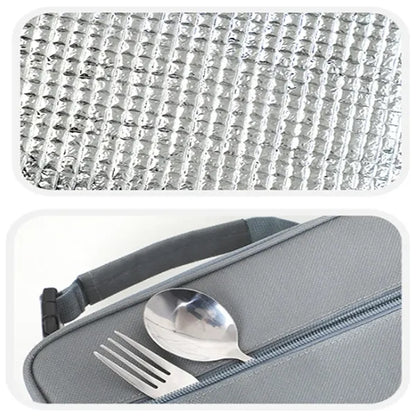 Durable PEVA Lined Multi-Pocket Compact Insulated Lunch Bag