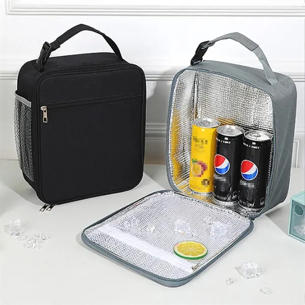 Durable PEVA Lined Multi-Pocket Compact Insulated Lunch Bag