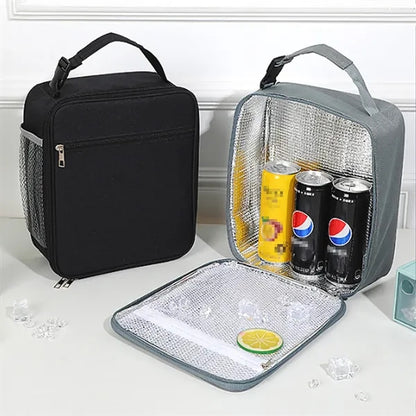 Durable PEVA Lined Multi-Pocket Compact Insulated Lunch Bag
