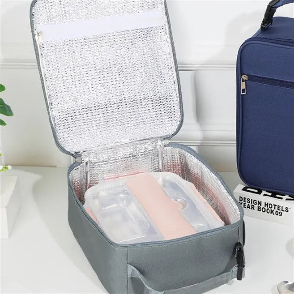Durable PEVA Lined Multi-Pocket Compact Insulated Lunch Bag