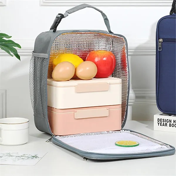 Durable PEVA Lined Multi-Pocket Compact Insulated Lunch Bag