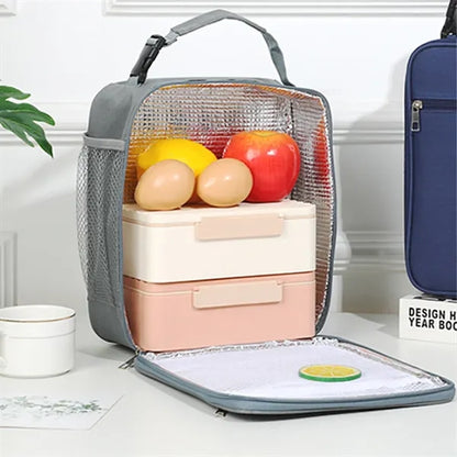 Durable PEVA Lined Multi-Pocket Compact Insulated Lunch Bag