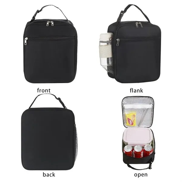 Durable PEVA Lined Multi-Pocket Compact Insulated Lunch Bag