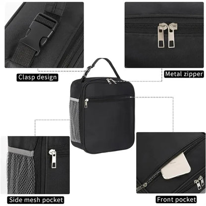 Durable PEVA Lined Multi-Pocket Compact Insulated Lunch Bag