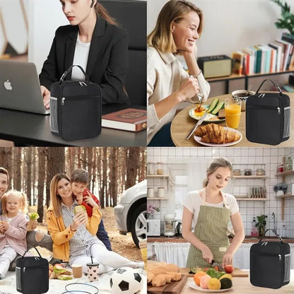 Durable PEVA Lined Multi-Pocket Compact Insulated Lunch Bag