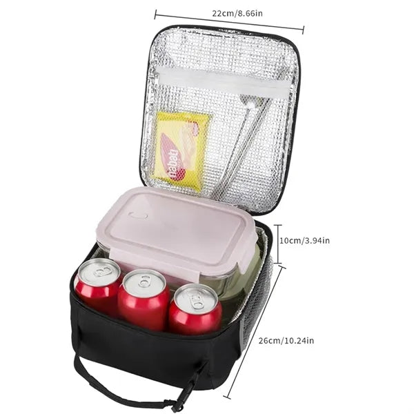 Durable PEVA Lined Multi-Pocket Compact Insulated Lunch Bag