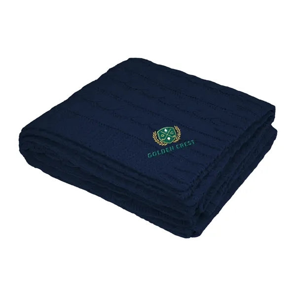 Cable Knit rPET Chenille Blanket