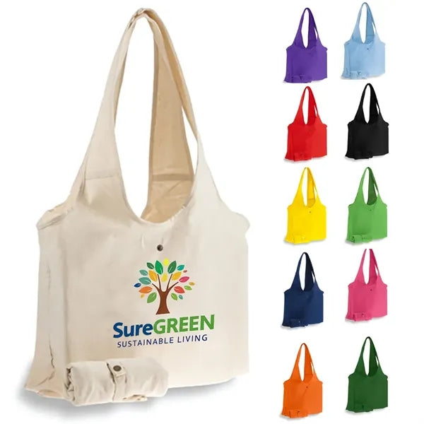 Foldable Canvas Slingbag with Snap Closure - 19"x13"x3"