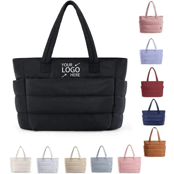 Tote Bag, Puffer Tote Bag Large Quilted Shoulder Bag for Wor