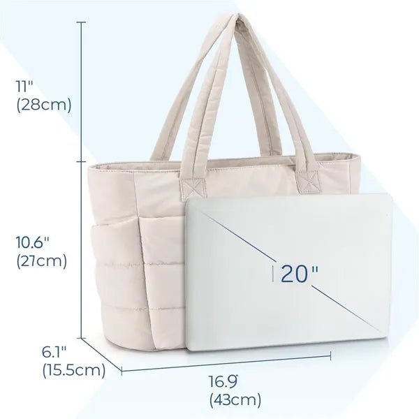 Tote Bag, Puffer Tote Bag Large Quilted Shoulder Bag for Wor