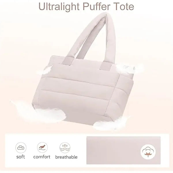 Tote Bag, Puffer Tote Bag Large Quilted Shoulder Bag for Wor