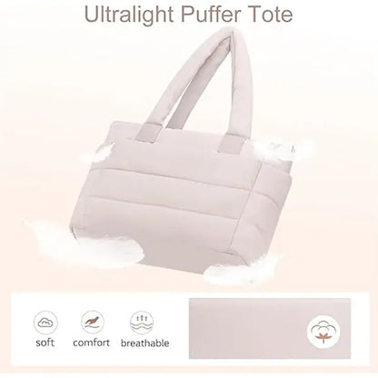 Tote Bag, Puffer Tote Bag Large Quilted Shoulder Bag for Wor