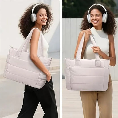 Tote Bag, Puffer Tote Bag Large Quilted Shoulder Bag for Wor
