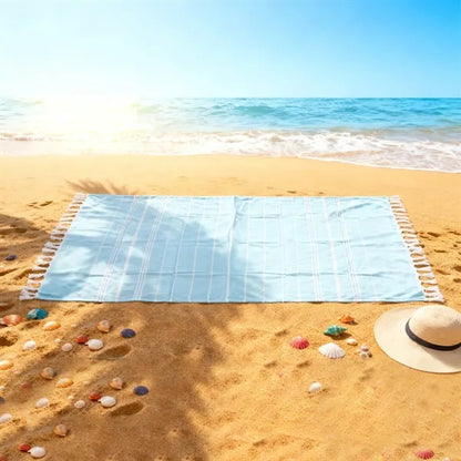 71"x39"Large Cotton Turkish Beach Towel W/ Tassel