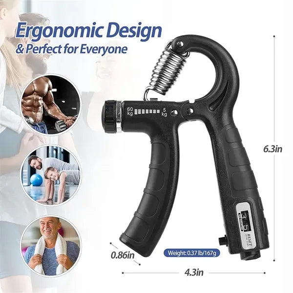 Adjustable Hand Grip Strengthener with Counter