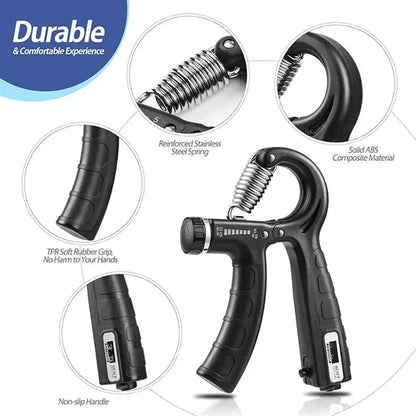 Adjustable Hand Grip Strengthener with Counter