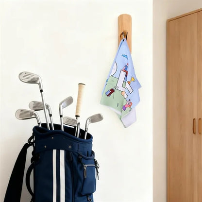 15.75"x23.5" Custom Microfiber Golf Towel W/ Carabiner Clip