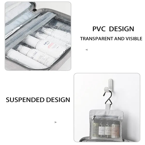 Hook-Style Makeup And PU Waterproof Toiletries Storage Bags
