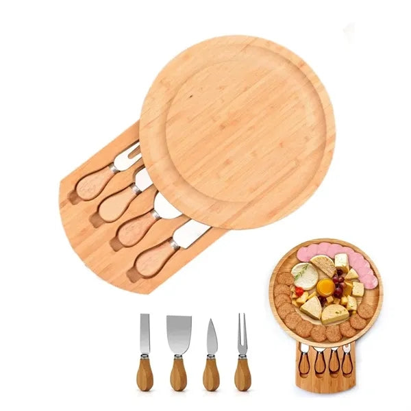 Bamboo Cheese Board with Knife Set